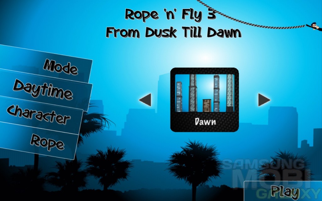 Игра Rope'n'Fly - From Dusk для Samsung Galaxy Note S III Ace 2 и Gio