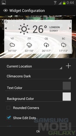 Weather Eye Pro - виджеты погоды для Galaxy Note 2 S3 Ace 2 Tab Gio