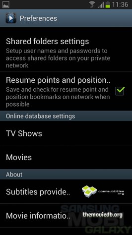 Archos Video Player для Samsung Galaxy S3 Ace 2 Note 2 Tab 2