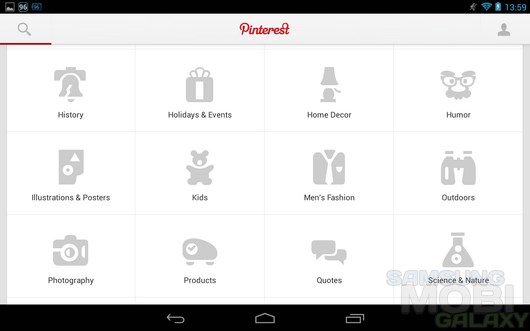 Pinterest – графическая социальная сеть для Android