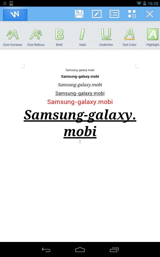 Kingsoft Office - мощный тектовый редактор для Samsung Galaxy
