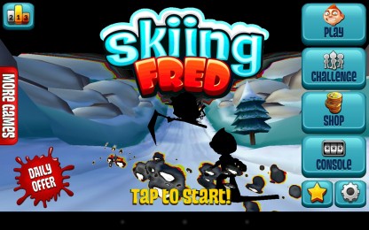 Skiing Fred - Фред опять удирает от смерти. Аркада для Galaxy