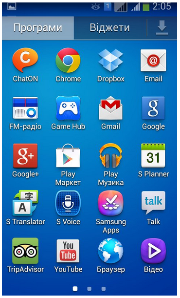 Интерфейс смартфона Samsung Galaxy Ace 3