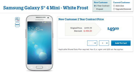 Samsung Galaxy S4 mini всего за $49,99 в U.S. Cellular