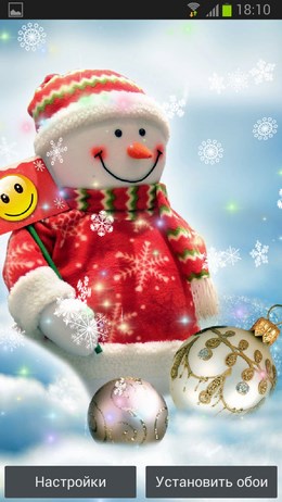 Милые интерактивные обои Снеговики для Android