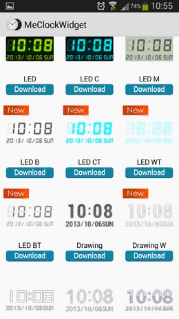 Разнообразные виджеты часов Me Clock для Android