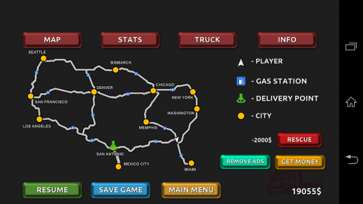 Карта - Truck Simulator 3D для Android