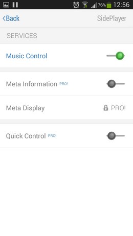 Интерактивные кнопки управления плеером SidePlayer для Android