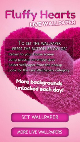 Милые сердечки - обои Fluffy Hearts Live Wallpaper для Android