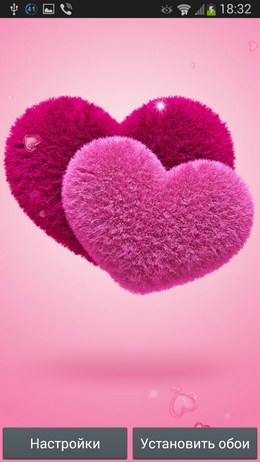 Милые сердечки - обои Fluffy Hearts Live Wallpaper для Android