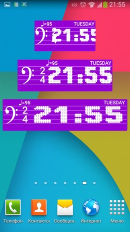 Виджет часов и даты Musical Clock Widget в музыкальном стиле для Android