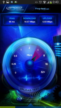 Приложение для проверки скорости интернета Speed Test для Android