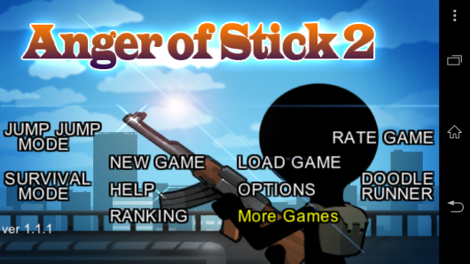 Меню - Anger of Stick 2 для Android