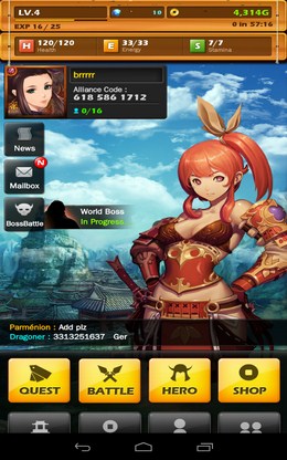 Игровое меню - Dynasty Warlord для Android