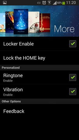 Опции Chinese style Locker для Android