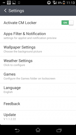 Настройки - CM Locker для Android
