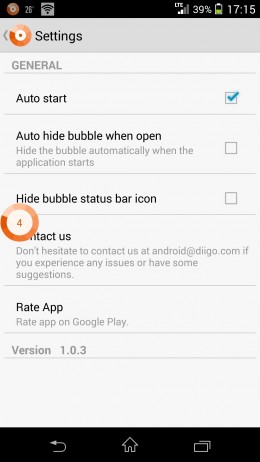Настройки - Copy Bubble для Android