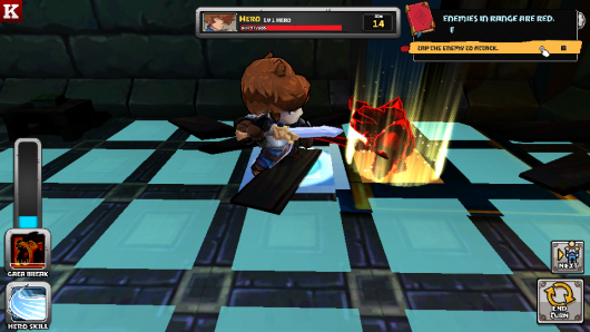 Герой игры нападает на врага в Lionheart Tactics